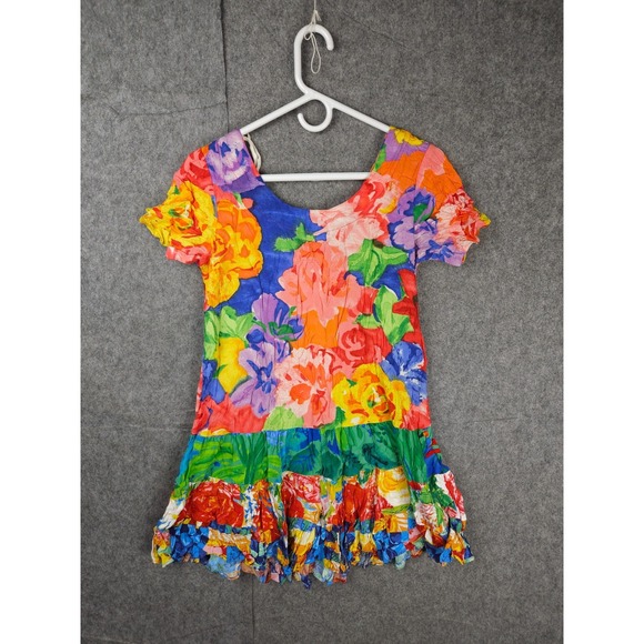 Jams World Hattie Dress Women's Small Floral Hawaiian Tropical Rayon EUC - Picture 1 of 10